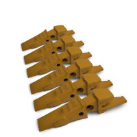 6er-pack Baggerzahn flach & Anschweißrahmen adapter Cat-System J200 Löffelzahn