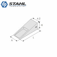 Cat-System J200 |  Baggerzahn flach & Anschweißrahmen adapter Cat-System J200 Löffelzahn