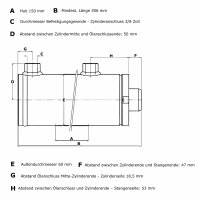 KRAMP - Hydraulikzylinder D3050150C Cylinder...