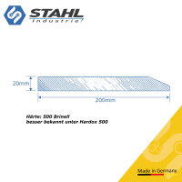 Schürfleiste Messerstahl 500 HB | Querschnitt 200x20mm | 2200mm