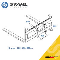 Palettengabel für Kramer inkl. Zinken | 120, 180, 350, und weitere Modelle | 100 - 120cm