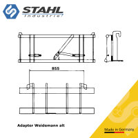 Adapter für Weidemann Hoflader auf Anbaugeräte mit Euroaufnahme