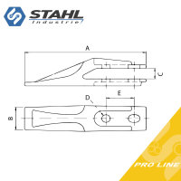 Gabelzahn Lochabstand: 55 mm Bohrungr: 16 mm Anschraubzahn