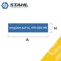 Verschleißleiste 470 - 530 HB | Querschnitt 60x8mm | 50cm bis 300 cm | Gleitschiene